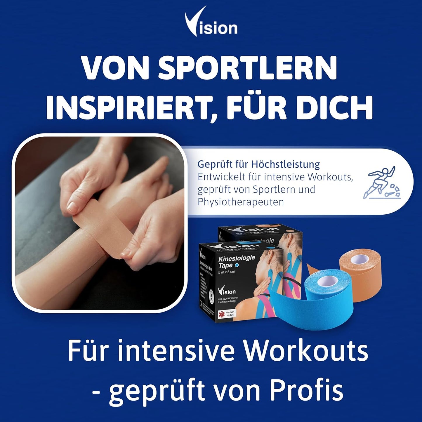Kinesiotape für intensive Workouts – geprüft von Sportlern und Physiotherapeuten, hautfreundlich und leistungsstark